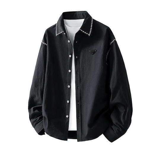 F031624春季新款宽松休闲日常百搭不挑人立体剪裁衬衫外套 商品图2