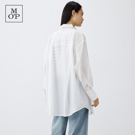 Marc O'Polo/MOP 2025春季新款翻领宽松上衣大码简约长袖衬衫女士 商品图3