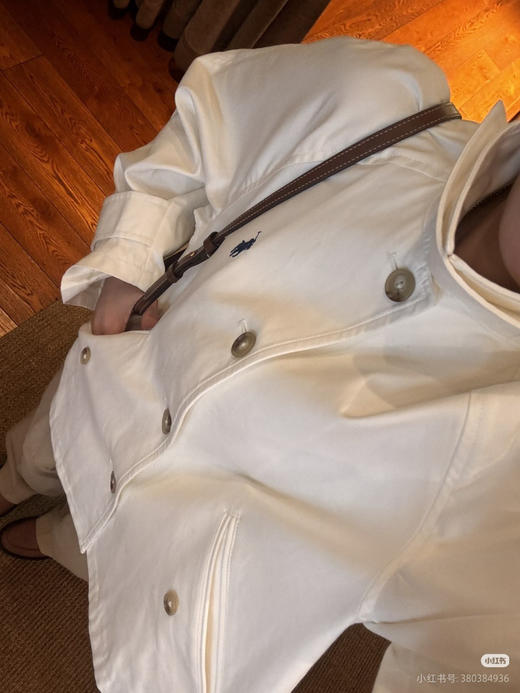 【秒杀价已调 直接拍】RL 拉夫 早春升级款棉麻混纺斗篷 白色风衣外套 商品图8