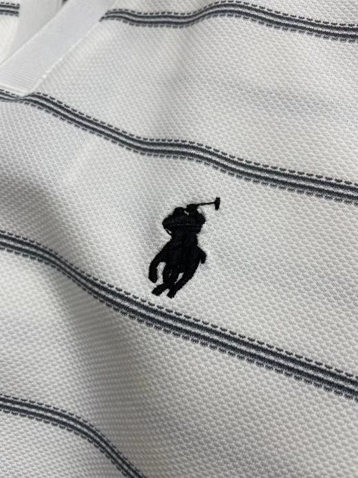 F031623春季新款水洗拉架珠地网眼棉条纹小马刺绣纯棉T恤POLO衫 商品图4
