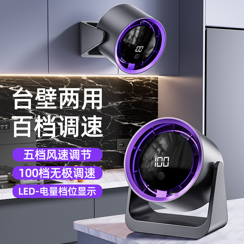 【风感炸裂❗️桌面循环扇】开启高速纳凉新体验，大广角循环室内空气，桌面+壁挂适配多种场合，学生宿舍桌面办公壁挂小型便携充电风扇长续航L