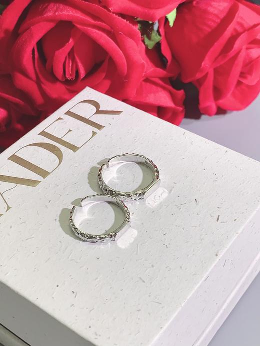 【可投影小王子与玫瑰】卡蒂罗KADER 光影玫瑰情侣对戒 925银原创设计简约大方纹理感素圈可调节一对 甜蜜饰爱 商品图10
