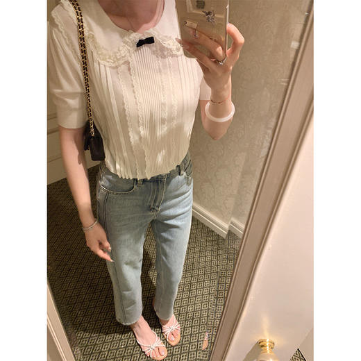 金蘑菇菇 桃乐丝 中古miu套组 / 全手钩花边top+丝绒短裤 商品图3