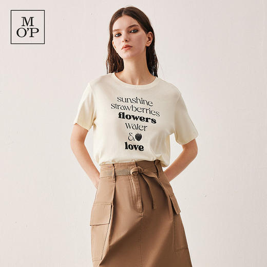 Marc O'Polo/MOP春季新款经典草莓系列纯棉简约圆领短袖T恤女上衣 商品图3