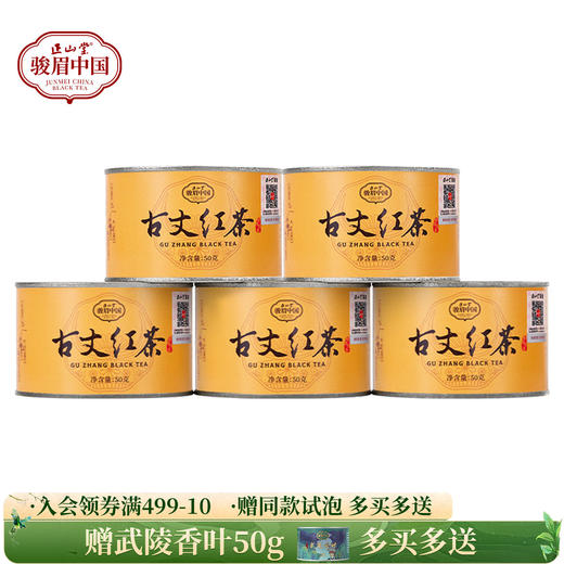 正山堂 古丈红 骏眉中国产区茶系列 湖南红茶特级茶叶罐装50g 商品图0