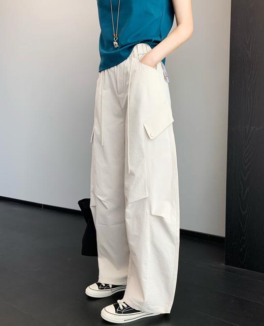 【春日蓝调】俩穿工装裤~2026莱赛尔舒适挺阔显瘦可收口直筒休闲工装裤女春夏新款 商品图2