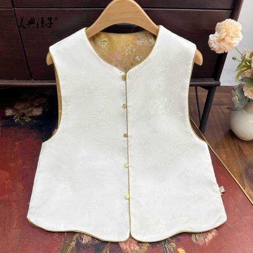 新中式提花双面穿圆领单排扣马甲 商品图4