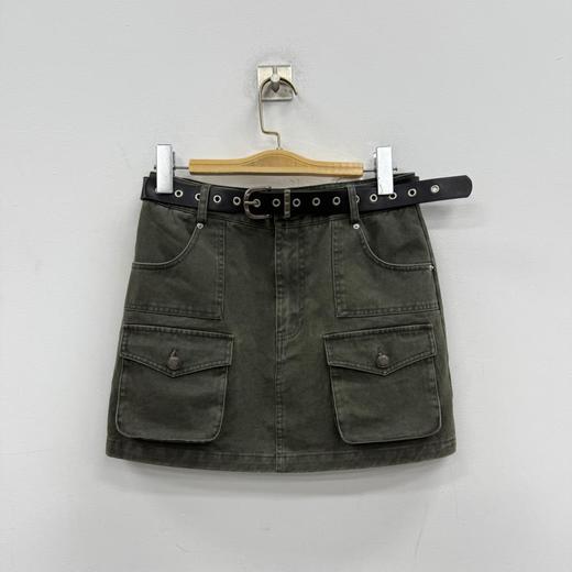 NC配皮带双口袋工装短半裙60120（绿）夏季 162011630321 商品图0