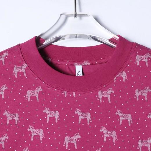 26T143SDSA男装2026新款高贵轻奢时尚波点满印奔马印花圆领短袖T恤百搭 商品图1