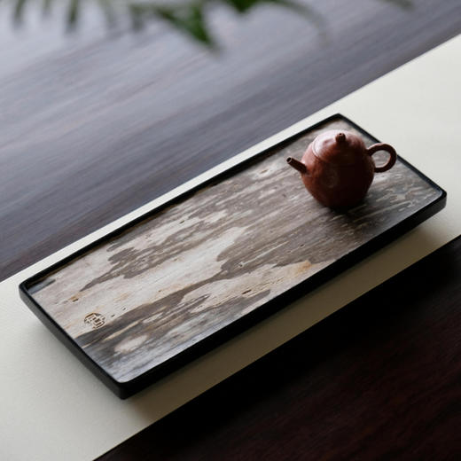 缘石台/点悟/玉檀砚+木化石/茶盘干泡盘35x15x2cm 商品图0