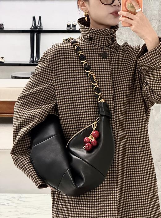 新款杨树林Amlia羊皮hobo饺子包单肩大容量腋下包 商品图9