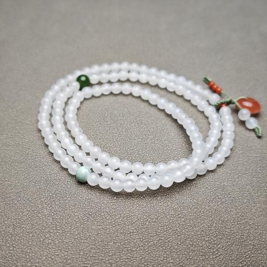 和田玉青海料羊脂玉精美绕手三圈小米珠手链 312-20 商品图4