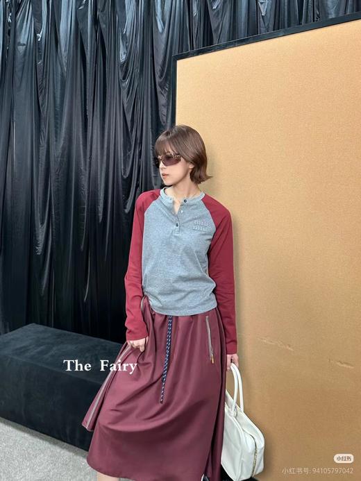 F031683早春学院风氛围感拉满撞色圆领开衫长袖上衣 商品图12