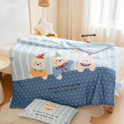 小象咘叮 A类凉感幼儿园夏凉被两件套-萌趣系列 7色可选 宝宝午睡薄被子儿童空调被夏被 商品图5