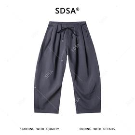 SDSA男装2026新款高贵轻奢韩版简约纯色连腰设计弯刀西裤百搭休闲
