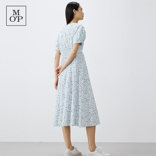 【大乐gogo严选】MOP夏季新款时尚纯棉V领薄荷曼波收腰气质连衣裙 商品图3