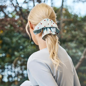 Solo seta22姆米真丝印花大肠发圈高级感慵懒风桑蚕丝波点印花