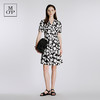 Marc O'Polo/MOP夏季新款好看黑白自然植物印花收腰短袖连衣裙女 商品缩略图3