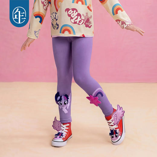 小马宝莉联名年衣童装打底裤夏季新款女童卡通风可爱修身长裤裤子 商品图2