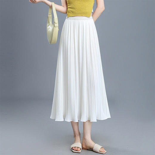 「自」全新升级【铂金会员128/天猫169/差价41】(14815)洛诗琳牙签褶时尚半身裙女2026新款高腰中长款显瘦A字裙大裙 商品图1