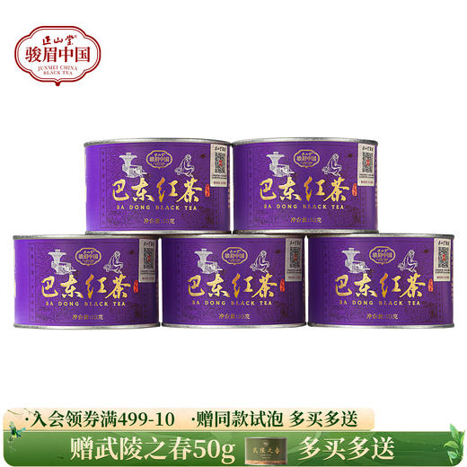 正山堂 巴东红 骏眉中国产区茶系列 湖北特级红茶茶叶罐装50g 商品图0