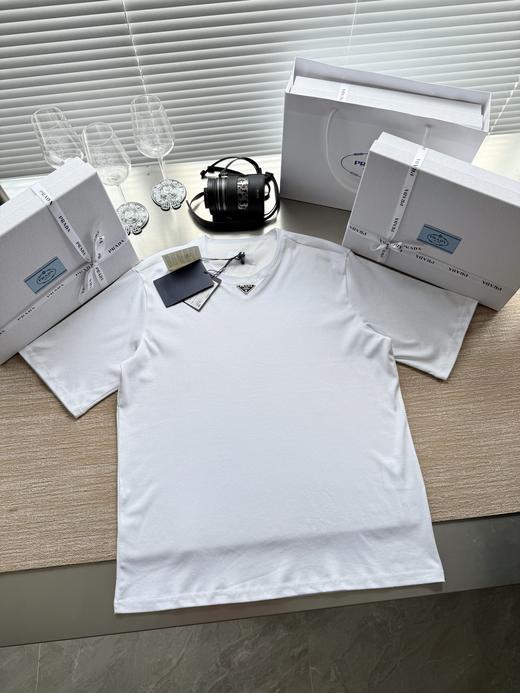 普拉达 三角标logo短袖T恤 白色 男女同款（DY） 商品图1