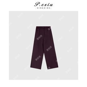 03-3潘依绣丁丁宠粉韩系简约氛围感腰部纽扣阔腿休闲裤Q16091
