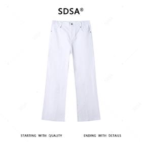 SDSA男装2026新款高贵轻奢美式复古弹力碳磨微喇休闲裤百搭时尚