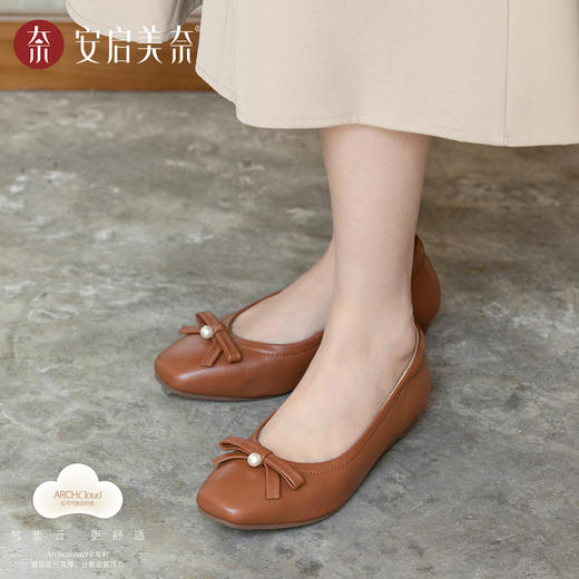 小方头浅口低跟鞋 | ARCH CONTACT安启美奈 软皮百搭通勤单鞋53118 商品图4