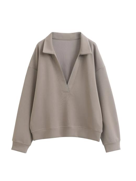 F031601秋冬新款韩系时尚极简风半拉链卫衣女长袖宽松百搭显瘦上衣 商品图5