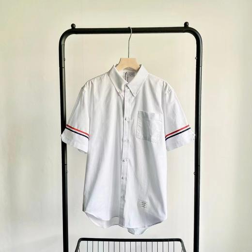 F0316119夏季牛津纺面料手臂四道杠撞色短袖衬衫上衣 商品图2