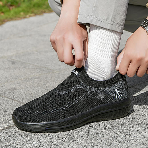 品牌直发！【足力健一脚蹬健步鞋】飞织鞋面一脚蹬！‏穿脱方便/⁤轻便好走/⁣软弹省劲 商品图4