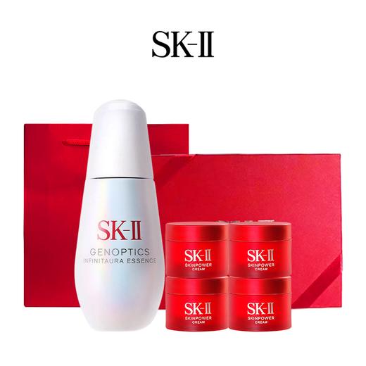 【送礼盒礼袋】SK-II光子小灯泡精华50ml+大红瓶面霜15g*4 （滋润/清爽随机发） 香港直邮C 商品图0