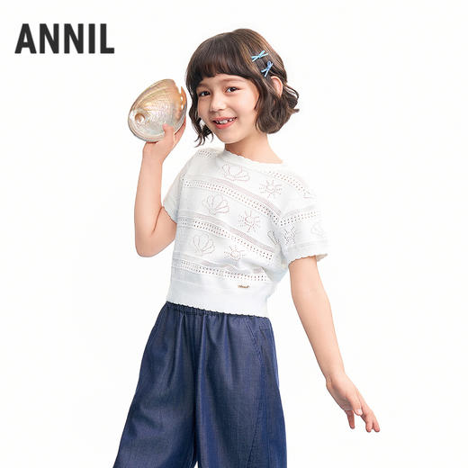 【实体店同款】女童短袖针织衫夏季新款安奈儿童装AG624135 商品图2