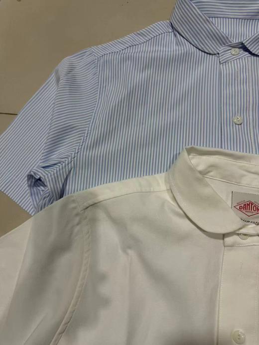 F031688简约日系甜美娃娃领纯色条纹套头短袖衬衣衬衫 商品图6