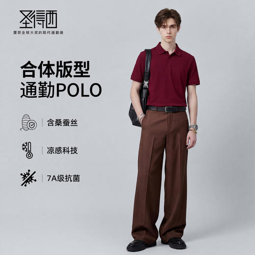 【7A抗菌&凉感】圣得西男士短袖polo衫2026新款春季商务绅士上衣 商品图3