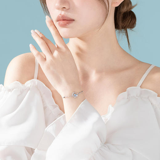 卡蒂罗KADER 满天星手链 925银梦幻浪漫月亮星星甜美百搭轻奢精致优雅设计可调节拼接链 怦然心动百搭高级感 商品图2