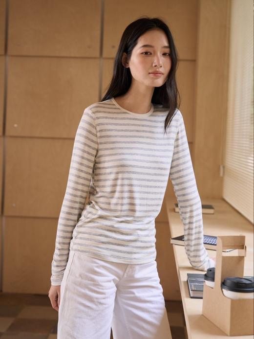 【多妈团购  蚕丝羊毛圆领长袖9977】蚕丝羊毛材质，又软又舒服，就像自己的第二层皮肤，细腻柔软|清爽透气|自然垂坠，上身慵懒休闲，气质加分-连横 商品图9