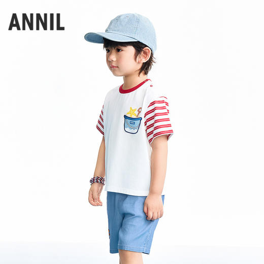 【实体店同款】男童圆领短袖针织衫夏季新款安奈儿童装XB621168 商品图2