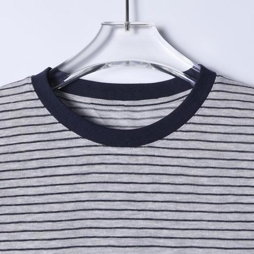 26726SDSA男装2026新款高贵轻奢时尚简约条纹圆领长袖T恤百搭宽松上衣 商品图1