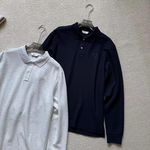 F031610春季新款休闲商务百搭通勤纯棉翻领长袖POLO上衣 商品图0