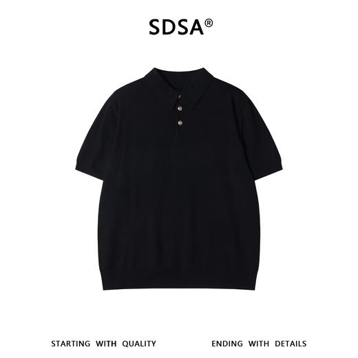 26MY02SDSA男装2026新款高贵轻奢时尚简约翻领针织短袖T恤百搭时尚上衣 商品图1