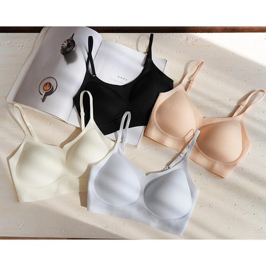 官网299！U家无痕轻薄款透气冰丝内衣女 无钢圈软支撑聚拢防下垂防滑 显瘦背心式文胸 商品图6