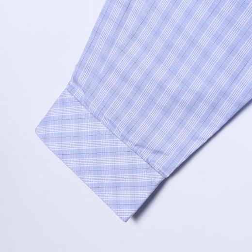 SDSA男装2026新款高贵轻奢时尚简约撞色格子长袖衬衫百搭宽松衬衣 商品图3