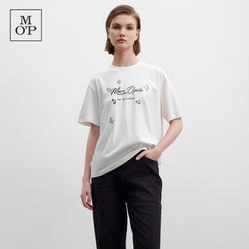 Marc O'Polo夏季新款好看品牌经典logo小刺绣设计感圆领短袖T恤女