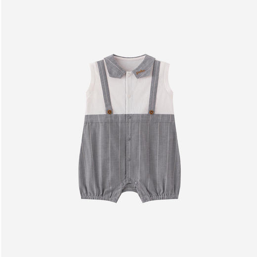 【商场同款】英氏婴儿背心连体衣夏新款男宝透气纯棉哈衣外出服 商品图4