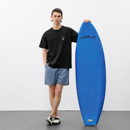 714street前后动物冲浪印花纯棉短袖T恤男2026夏季情侣款半袖上衣 商品图3