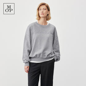 Marc O'Polo/MOP冬季新款时尚经典品牌logo刺绣宽松圆领女士卫衣