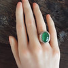 【天然正品】A货翡翠AU750收藏级白金镶钻镶天然细腻满绿冰种蛋面翡翠戒指23号（戒圈可改）280226NJS37 商品缩略图7