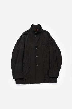 Calmlence 26SS 黑色生丝亚麻混织轻盈猎装夹克